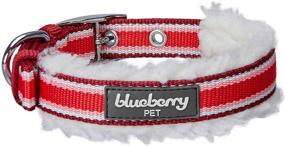 img 1 attached to 🐶 Blueberry Pet's 2021 Collection: Premium Sherpa Fleece Padded Dog Collars with Ultra Softness and Comfort, Exquisite Stripes or Argyle Designs for Sensitive Skin