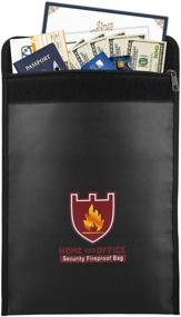 img 4 attached to 🔥 MoKo Fireproof Money & Document Bag - 15" x 11" Fire & Water Resistant Cash & Envelope Holder - Ultimate Protection for Valuables, Documents, Money, Jewelry - Zipper Closure - Black