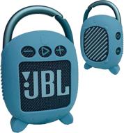 🔵 голубой силиконовый защитный чехол для портативной bluetooth-колонки jbl clip 4 - в комплекте подставка для установки (только чехол) логотип