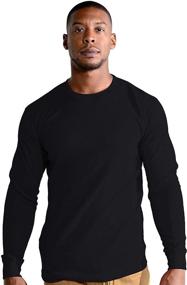 img 4 attached to 👕 Men's Plus Size Basic Waffle Thermal Knit Sweater Long Sleeve Crewneck T-Shirt - Size Small to 6X-Large - Evolution In Design