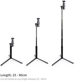 img 1 attached to MAXCAM Штатив Selfie Stick с удлинительным штангой для DJI Pocket 2/1, удлинительная штанга из алюминиевого сплава с штативом, держателем телефона и креплением для аксессуаров. (Osmo Pocket и мобильный телефон НЕ включены)