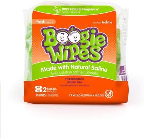 img 4 attached to Boogie Wipes - Baby and Kids Wet Wipes for Nose, Face, Hand, and Body - Soft and Gentle Tissue with Natural Saline, Aloe, Chamomile, and Vitamin E - Fresh Scent - 2 Packs of 45 Count