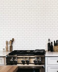 img 3 attached to 🎨 Art3d Peel and Stick Backsplash: 14x12 Subway Tiles, Faux Ceramic (10 Tiles, Thicker Version) - Easy Installation & Stunning Décor Solution