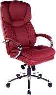 🪑 halter executive bonded leather office chair - high back, swivel motion, adjustable height, caster wheels, lumbar support - ergonomic computer desk seating - red wine logo