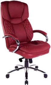 img 4 attached to 🪑 Halter Executive Bonded Leather Office Chair - High Back, Swivel Motion, Adjustable Height, Caster Wheels, Lumbar Support - Ergonomic Computer Desk Seating - Red Wine