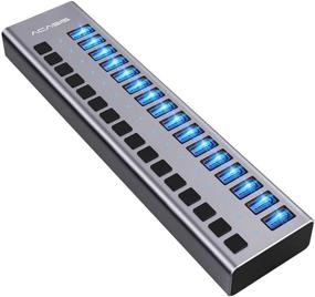 img 4 attached to 🔌 ACASIS 16 Ports USB 3.0 Data Hub: High-Powered USB Hub with On/Off Switches and 90W Adapter - Ideal for Laptop, PC, HDD, Flash Drive & More