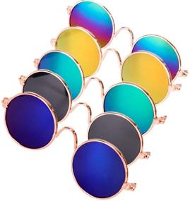 img 3 attached to 🕶️ Dplus Cool Stylish and Funny Cute Pet Sunglasses Pet Goggles - 5-Piece Classic Retro Circular Metal Prince Sunglasses for Cat, Chihuahua or Small Dogs - Eye Protection and Fashionable Accessory