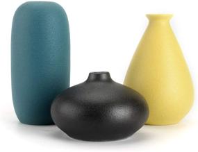 img 1 attached to 🌸 Stylish Tuumee Small Ceramic Vase Decorative Set: 3 Flower Bud Vases for Elegant Decor
