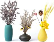 🌸 stylish tuumee small ceramic vase decorative set: 3 flower bud vases for elegant decor logo