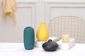 img 3 attached to 🌸 Stylish Tuumee Small Ceramic Vase Decorative Set: 3 Flower Bud Vases for Elegant Decor