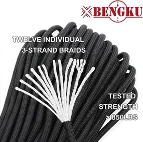 img 3 attached to 🌉 BENGKU 850lb Paracord Parachute Cord - US Mil-Spec Type IV Grade Paracord, Nylon Paracord - 100ft Black