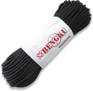 🌉 bengku 850lb paracord parachute cord - us mil-spec type iv grade paracord, nylon paracord - 100ft black логотип