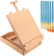 🎨 keileoho adjustable wood table sketchbox easel - portable tabletop easel, durable box easel for drawing and painting - 14 x 10.63 x 3.35 inches - ideal for students, artists, and beginners logo