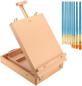 img 4 attached to 🎨 KEILEOHO Adjustable Wood Table Sketchbox Easel - Portable Tabletop Easel, Durable Box Easel for Drawing and Painting - 14 x 10.63 x 3.35 inches - Ideal for Students, Artists, and Beginners