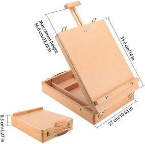 img 3 attached to 🎨 KEILEOHO Adjustable Wood Table Sketchbox Easel - Portable Tabletop Easel, Durable Box Easel for Drawing and Painting - 14 x 10.63 x 3.35 inches - Ideal for Students, Artists, and Beginners