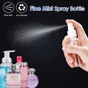 img 2 attached to 24-Piece 2oz/55ml Clear Mini Mister Spray Bottles Set with Funnels, Labels - Refillable, Portable Essential Oil, Cleaning & Makeup Bottles - Travel Size Container for Solutions