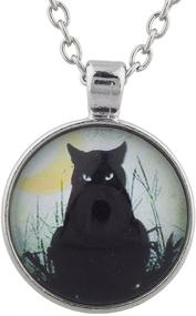 img 4 attached to Кулон-амулет с черной кошкой: LUX ACCESSORIES Halloween Black Cat Magic Witch - стиль в стиле Хэллоуина!