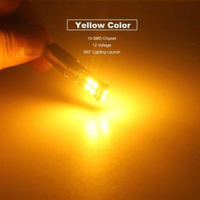 img 1 attached to DODOFUN BA9S Yellow Amber Car Interior Exterior Replacement Bulb Bayonet Base BA9 53 57 1445 1895 64111 Size Reading Map Dome Side Door Courtesy LED Light 12V (Pack Of 10)