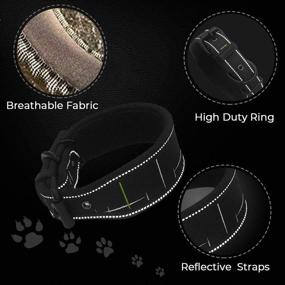 img 3 attached to 🐾 Riccioofy Heavy Duty Dog Collar - Padded Reflective Training Collar with Cushioned Comfort for Medium and Large Dogs | 2" Width Black Lines