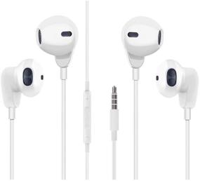 img 4 attached to 🎧 [2Pack] 3.5mm Headphones with Microphone and Volume Control - Compatible with iPhone, iPad, Computer, MP3, MP4