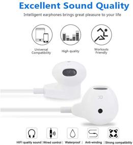 img 3 attached to 🎧 [2Pack] 3.5mm Headphones with Microphone and Volume Control - Compatible with iPhone, iPad, Computer, MP3, MP4