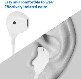 img 1 attached to 🎧 [2Pack] 3.5mm Headphones with Microphone and Volume Control - Compatible with iPhone, iPad, Computer, MP3, MP4