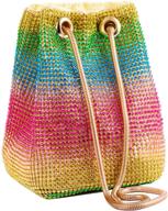 💎 гламурная вечерняя сумочка molshine со сверкающими радужными стразами: стильная сетчатая плетенка на плечо, классическая сумка для женщин! логотип
