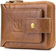 men's vintage accessories and wallets: genuine cowhide leather with rfid blocking technology logo