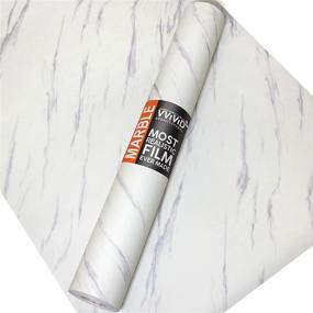 img 2 attached to 🏢 Преобразуйте свое пространство с рулонной пленкой VViViD Slanted Matte Carrara White Marble - 16 дюймов x 6.5фт - натуральная текстура - архитектурный дизайн.