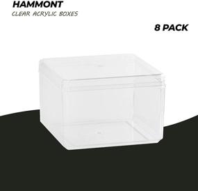 img 1 attached to 📦 Hammont Clear Acrylic Boxes - Set of 8 - 3.75”x3.75”x2.5" - Small Lucite Boxes for Presents, Weddings, Event Favors, Snacks, Sweets & More, Transparent Plastic Storage Containers