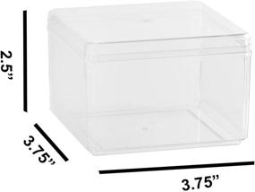 img 3 attached to 📦 Hammont Clear Acrylic Boxes - Set of 8 - 3.75”x3.75”x2.5" - Small Lucite Boxes for Presents, Weddings, Event Favors, Snacks, Sweets & More, Transparent Plastic Storage Containers