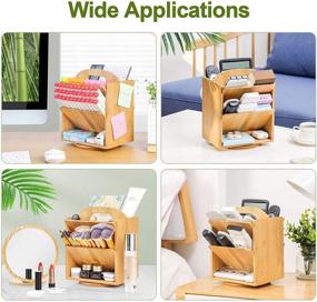 img 2 attached to 🎨 Bamboo Art Supply Organizer: Rotating Pencil Pen Holder with 6 Compartments, Holds 400+ Pencils - Desktop Storage Caddy for Colored Pencils, Pens, Markers, and Brushes