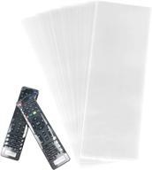 200 pcs clear pvc 3.1x11 inches shrink wrap bags: tv remote control protective film logo