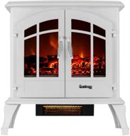 🔥 e-flame usa jasper electric fireplace stove heater - realistic 3-d log and fire effect (white) - efficient heating with charming ambiance logo