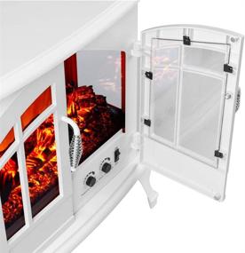 img 1 attached to 🔥 e-Flame USA Jasper Electric Fireplace Stove Heater - Realistic 3-D Log and Fire Effect (White) - Efficient heating with charming ambiance