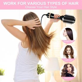 img 1 attached to 💁 JESELRY Hair Dryer Brush - 2-in-1 Professional One Step Hair Dryer and Styler Volumizer with Negative Ion Ceramic Technology, Hot Air Brush for Fast Drying, Salon-Quality Results, Straightening, Curling
