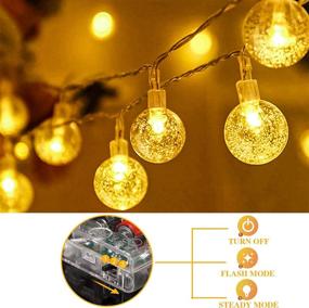 img 2 attached to 🎄 Christmas Lights, Decorative Globe String Lights 33 Ft 80 LED Fairy Lights Battery Operated with 2 Modes, Waterproof Indoor Outdoor Christmas Tree Holiday Decorations for Home Bedroom