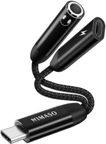 img 4 attached to 🔌 NIMASO 2 in 1 USB C to 3.5mm Audio Adapter: Fast Charging & Stereo Sound for Samsung S21, Google Pixel 5 & More