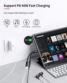 img 3 attached to 🔌 NIMASO 2 in 1 USB C to 3.5mm Audio Adapter: Fast Charging & Stereo Sound for Samsung S21, Google Pixel 5 & More