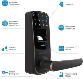 img 2 attached to 🔒 Ultraloq UL3 Fingerprint and Touchscreen Keyless Smart Lever Door Lock – Secure, Convenient, and Aesthetically Pleasing