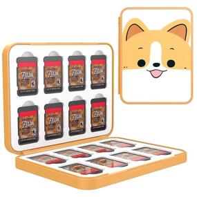 img 4 attached to 🧡 TiMOVO 16 Game Card Case: Compact Storage for Nintendo Switch Games & SD Cards - Orange Dog Edition