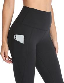 img 3 attached to 🩲 HLTPRO High Waist Yoga Leggings with Pockets for Women (3 Pack) - Tummy Control Workout Pants for Running and Yoga