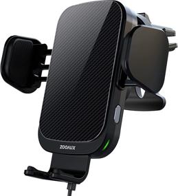 img 4 attached to 📱 ZOOAUX 15W Wireless Car Charger Vent Mount for iPhone 13/12/Samsung S21 - Fast Charging Auto-Clamping Air Vent Car Phone Holder (Black) - Upgraded Version
