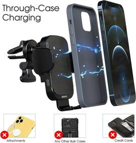 img 1 attached to 📱 ZOOAUX 15W Wireless Car Charger Vent Mount for iPhone 13/12/Samsung S21 - Fast Charging Auto-Clamping Air Vent Car Phone Holder (Black) - Upgraded Version