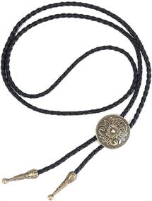 img 2 attached to 👔 Jenia Leather Necktie Necklace for Americans