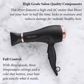 img 3 attached to 💇 FoxyBae Blomance Professional Hair Dryer: Salon Grade Rose Gold Ionic Blow Dryer (MSRP $174)