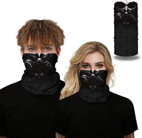 img 1 attached to Unisex Bandana Rave 3D Print Face Mask Cover – Outdoor Protection Against Dust, Sun, and Wind with Balaclava Headband