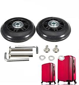img 4 attached to 🧳 Black Luggage Suitcase / Inline Outdoor Skate Replacement Wheels - 75X23mm Size with ABEC 608zz Bearings