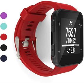 img 4 attached to 🏃 Enhance Your Garmin Forerunner 35 with KikiLuna Silicone Replacement Band - Red