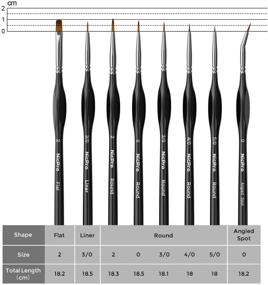 img 2 attached to 🖌️ Набор кистей для деталей Nicpro 8 штук - профессиональный тонкий миниатюрный кистевой набор для акварели, масла, акрила - идеально подходит для рукоделия, моделей, рок-покраски и рисования по номерам.